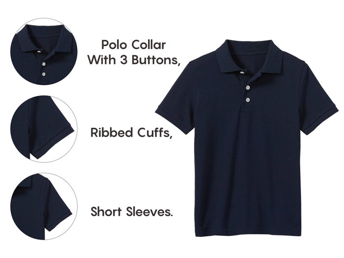 10-Pack School Uniform Tagless Polo Tshirt for Little Boys & Big Boys